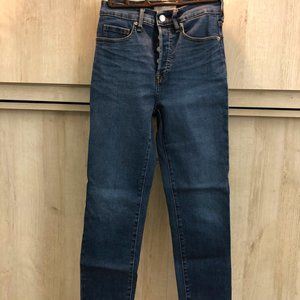 Everlane high rise slim straight button fly jeans